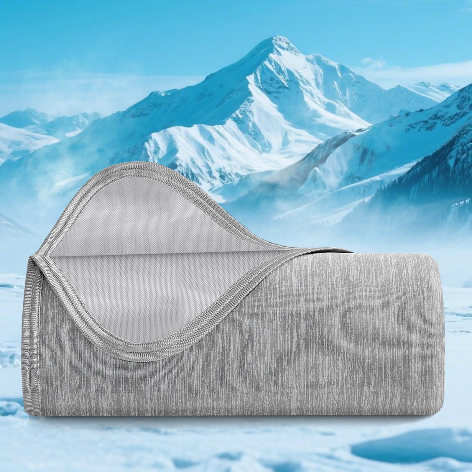 Uplayteck Manta Refrescante para Verano, 150×200cm Manta de Enfriamiento con Doble Cara, Transpirable Suave, ARC-Chill Q-MAX＞0.36, Mantafresca de Verano para bebés, Mascotas, familias(Gris)