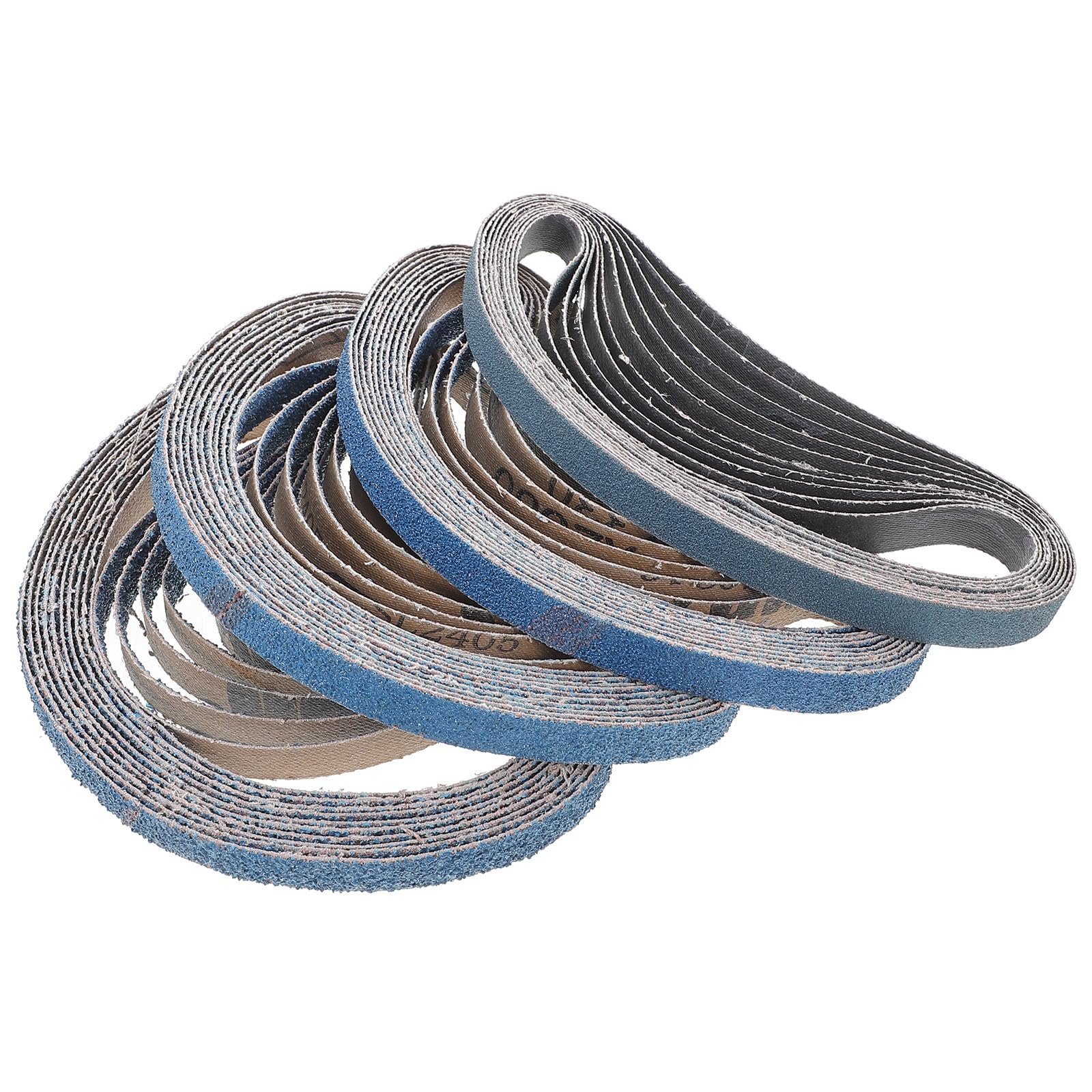 TOYANDONA 40 Bandas de Lija de Tela Azul para Lijadora de Banda, Abrasivas y Duraderas para Madera y Metal Alta Eficiencia y Precisión para Uso en Hogar y Reparación Automotriz