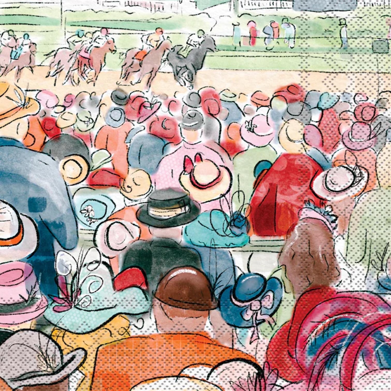 IHR Ideal Home Range Cocktail Napkins Disposable 3-Ply Paper Party Napkin Pack, 5" x 5", Spectators, 20-Count