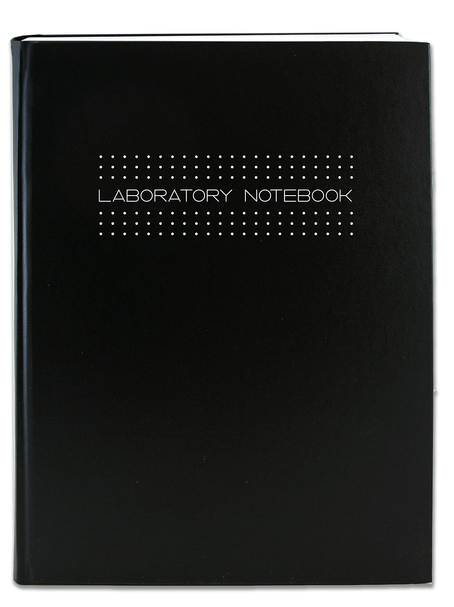BookFactory Bullet Lab Notizbuch/Labor-Notizbuch/Punkte-Laborbuch, 168 Seiten, 21,6 x 27,9 cm, schwarzer gepunkteter Einband, Abschnitt genäht, gebundenes Labor-Notizbuch (LIRPE-168-7DS-A-LKT1(DotLab