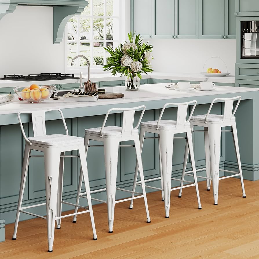 Amazon｜HAOBO Home 24インチ 工業用金属製バースツール ロー