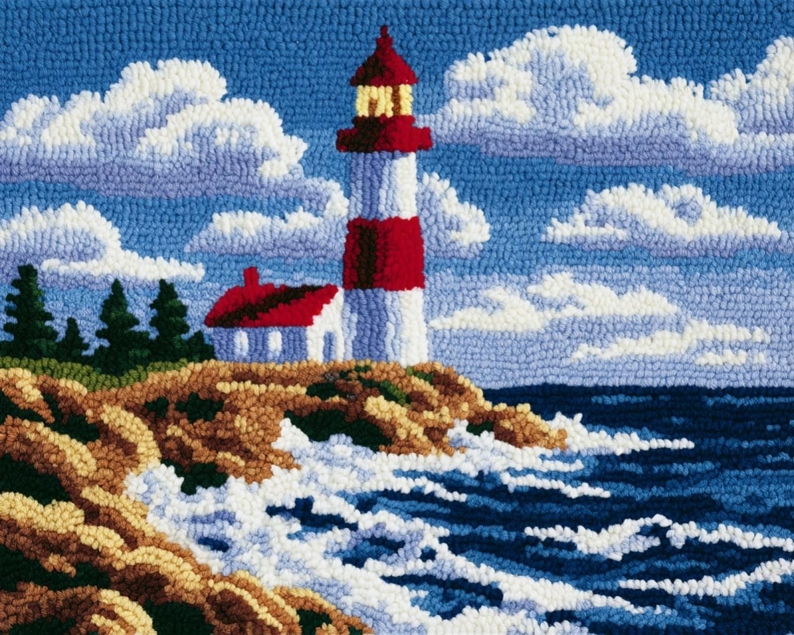 Wallphantom Rug Making Kit for Adults Beginners,Lighthouse Landscape