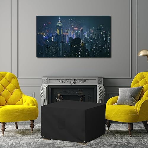 Miniatura 6 de Covers & All Funda otomana para exteriores, poliéster de PVC de 12 onzas, impermeable, resistente a desgarros y rayos UV, fundas cuadradas para