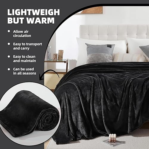 Miniatura 4 de Manta ligera y suave tamaño Queen  Manta de cama de franela de vellón para cama de tamaño Queen, acogedora manta de felpa mullida de lujo de
