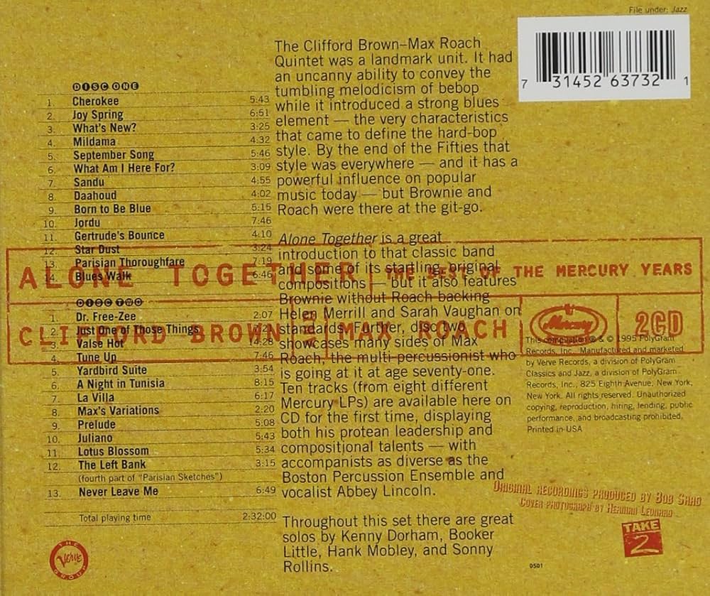 Brown, Clifford, Roach, Max - Alone Together: Best of