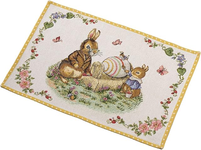 Villeroy und Boch Spring Fantasy Gobelin Opa und Max, zestaw podkładek na stół świąteczny, bawełna, poliester, 32 x 48 cm, kolorowy, nadaje się do prania w temp. do 40, 32 x 48 cm