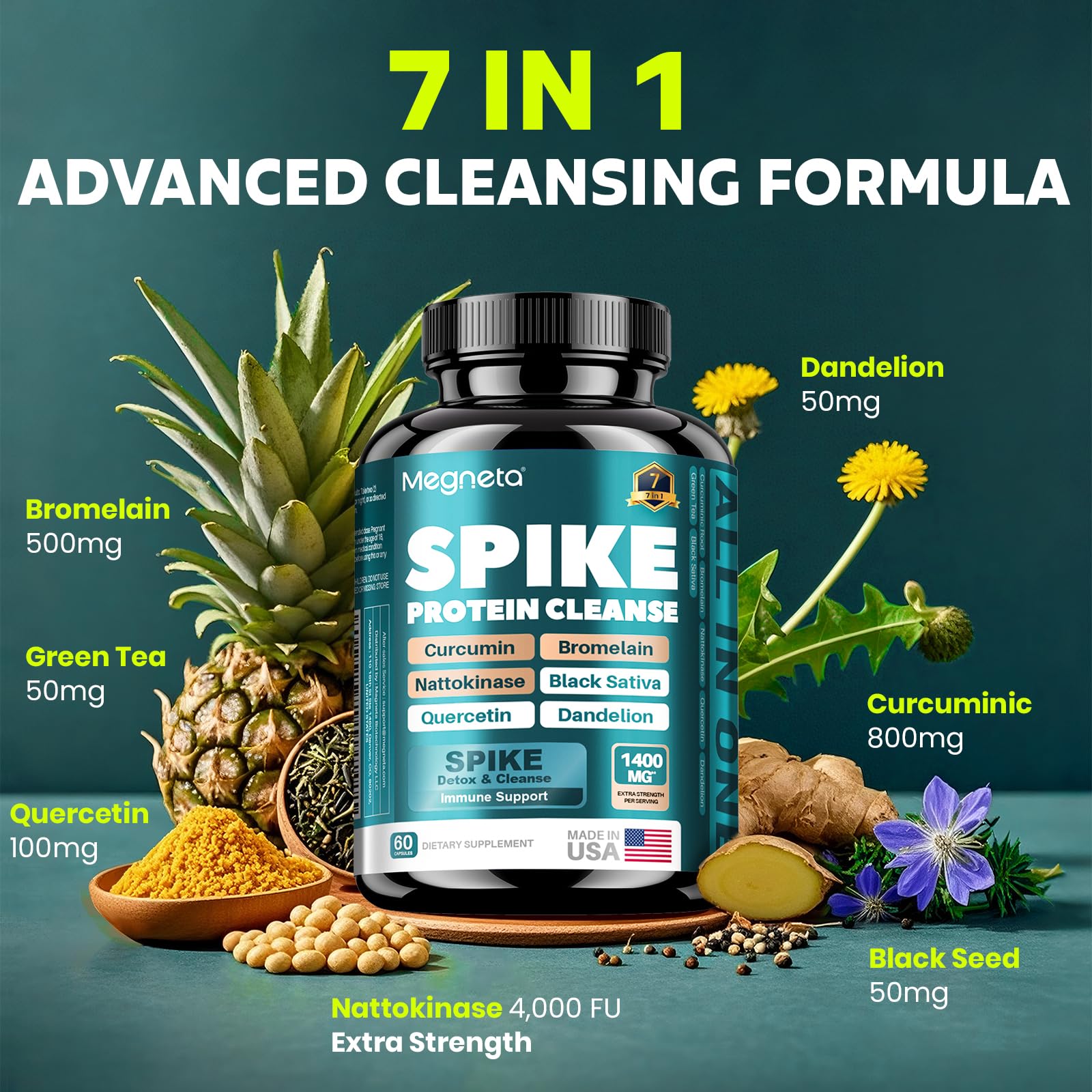 Amazon.com: Nattokinase Supplement 4,000 FU, Bromelain & Turmeric