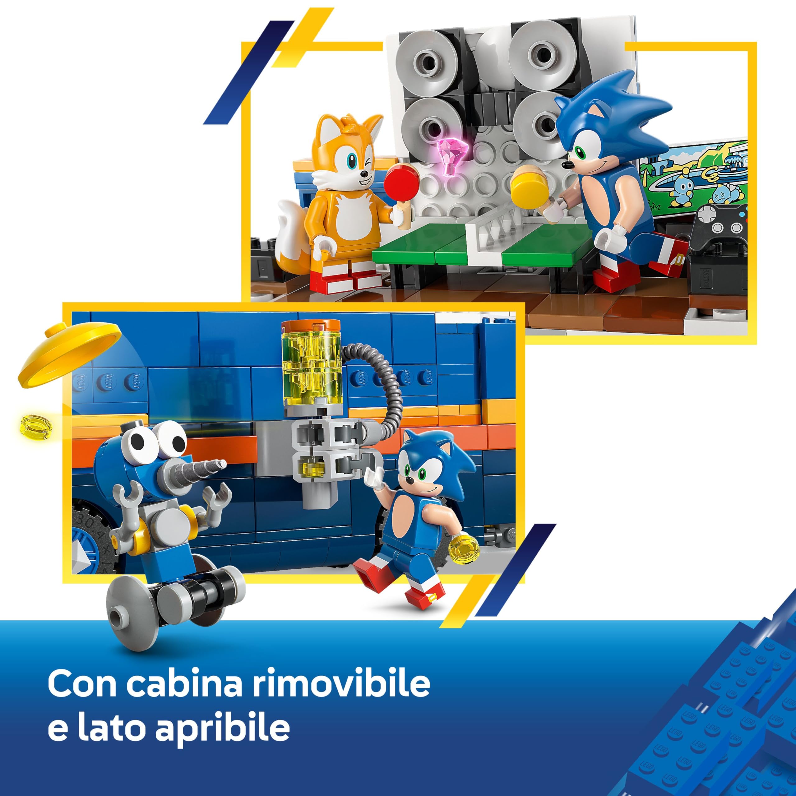 LEGO Sonic the Hedgehog Team Sonic Command Truck Toy - Interactive Set with an ATV Car & 5 Figures incl. Tails - Gift for 8+ Year Old Boys, Girls & Gaming Fans - 77006 | Set interattivo, auto ATV e 5 figure incl. Code, giocattolo da costruzione, regalo pe
