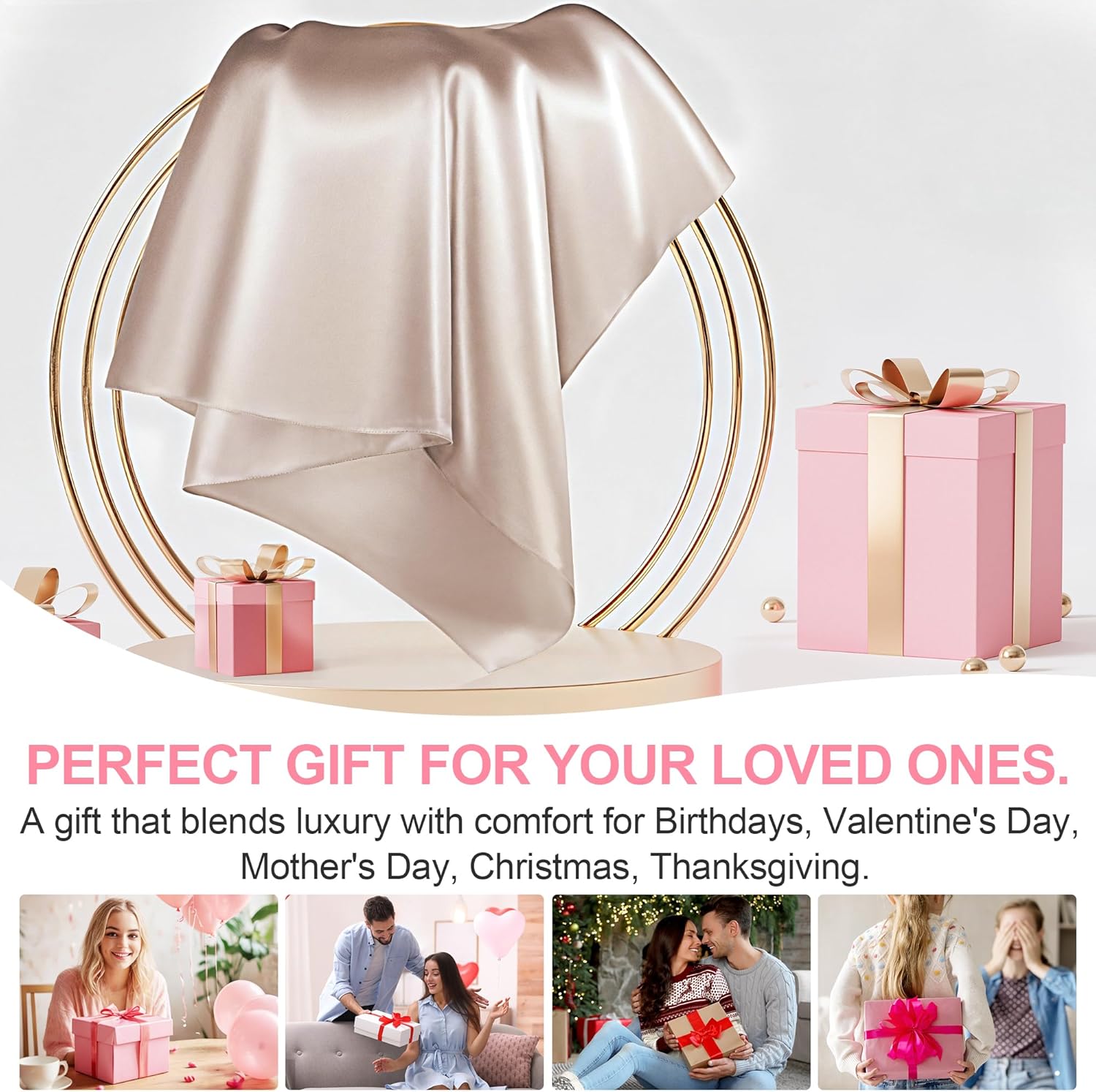 Mulberry Silk Pillow Cases Standard Size with Hidden Zipper, Ultra Smooth and Soft Breathable Cooling Silk Satin Pillowcase for Hair and Skin, Gifts for Women Men (Champagne, 20x26 Inches, 1 Pack) 5 81BaDuANB1L. AC SL1500