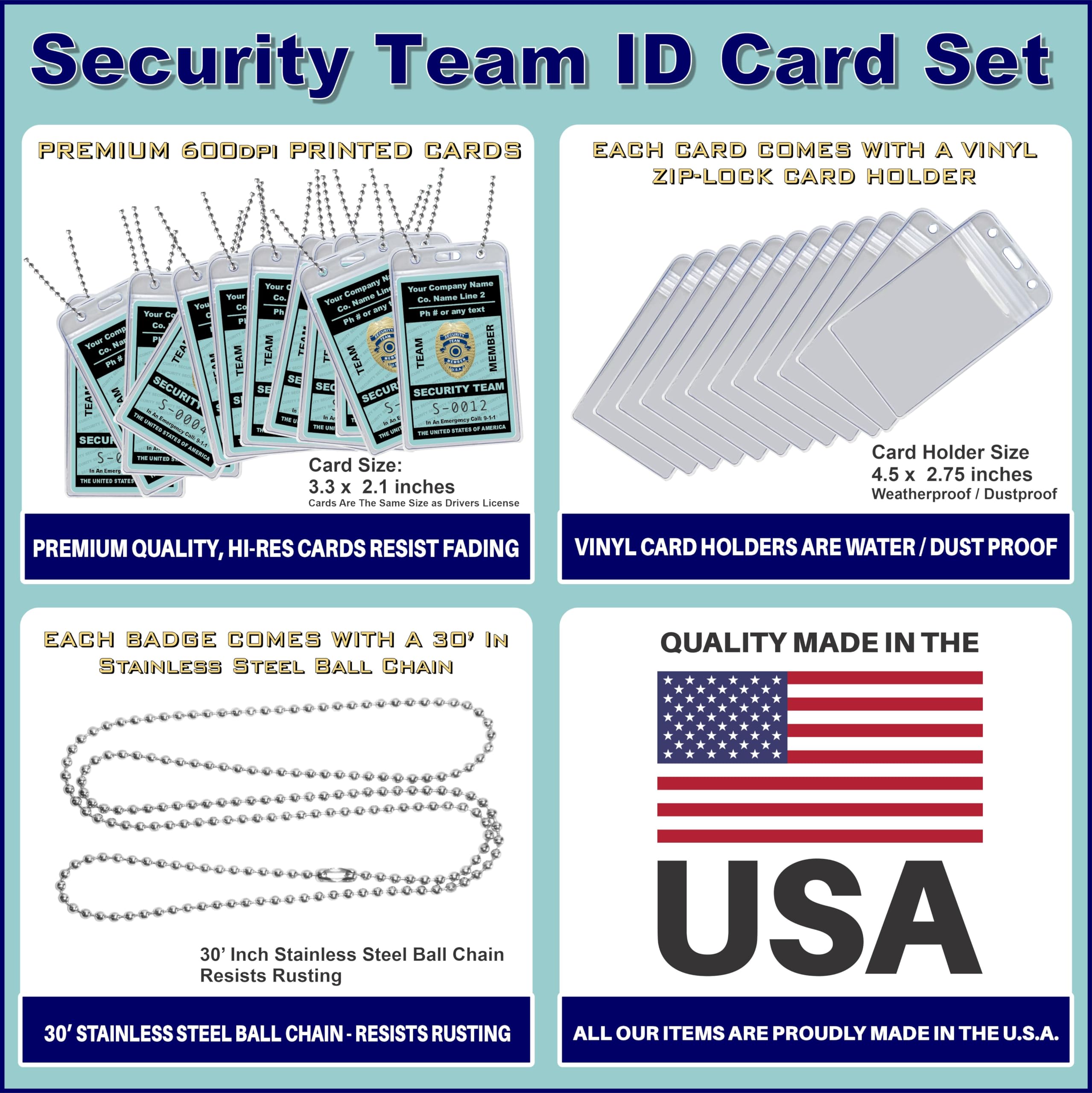 Amazon.com : Security Guard Team ID Card/Badge Set - (Custom