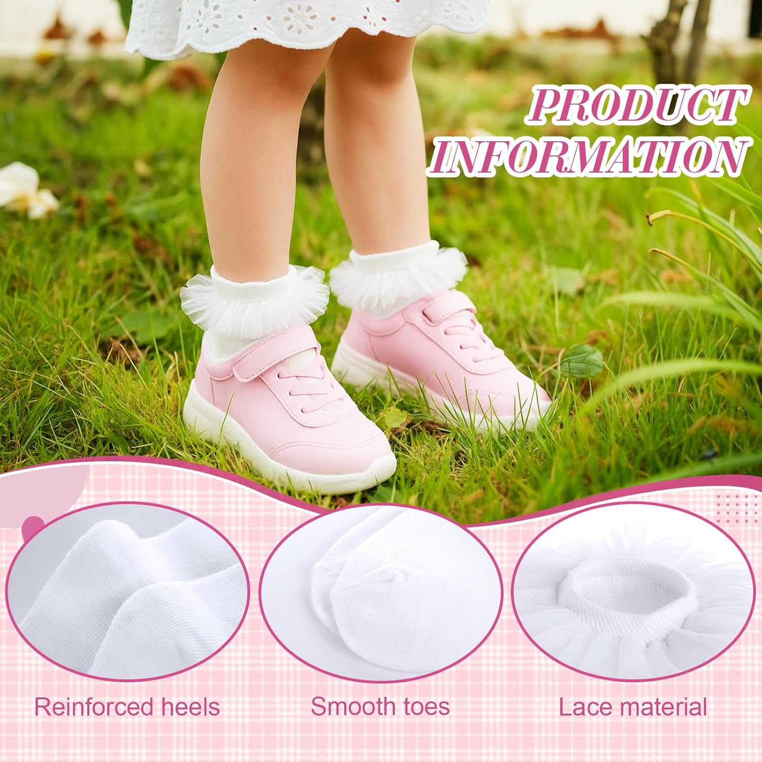 3 Pairs Girls Ruffles Sock Cute Frilly Ruffle Lace Tutu Sock for Halloween Toddler Baby Little Girls Dress and Daily - Image 6