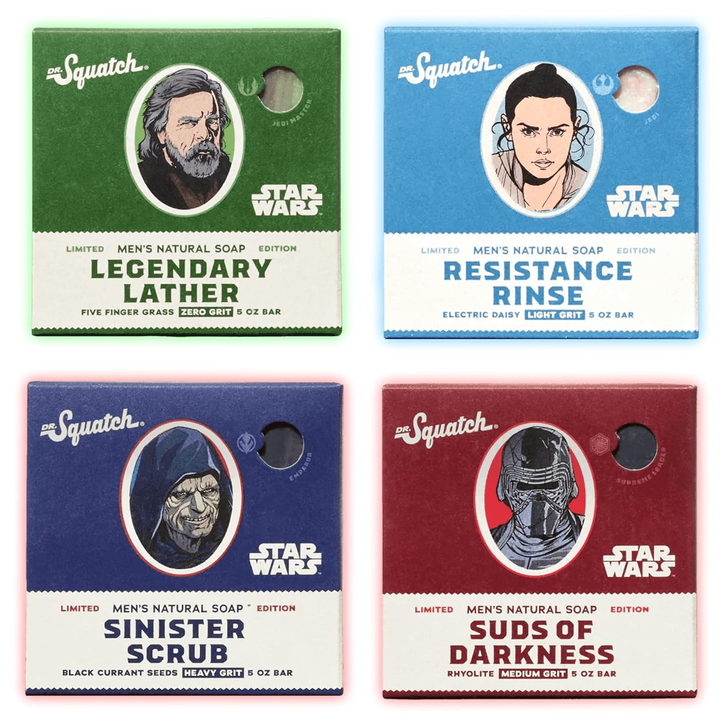 Dr. Squatch Edição Limitada Star Wars Soap Collection II – Sabonete masculino totalmente natural – Pacote de 4 sabonetes em barra