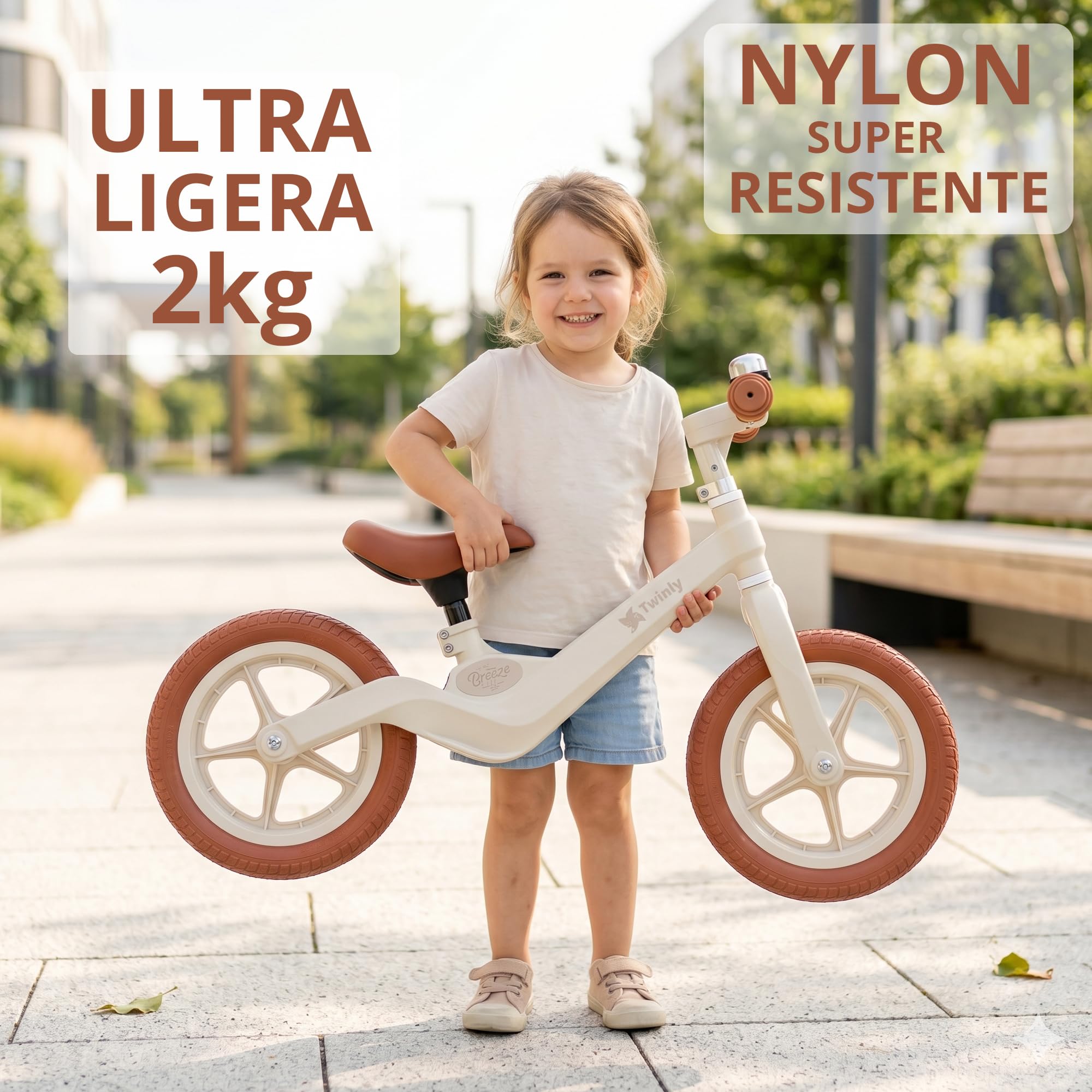Twinly Bicicleta Sin Pedales Breeze, Desde 2 Años, hasta 30 kg