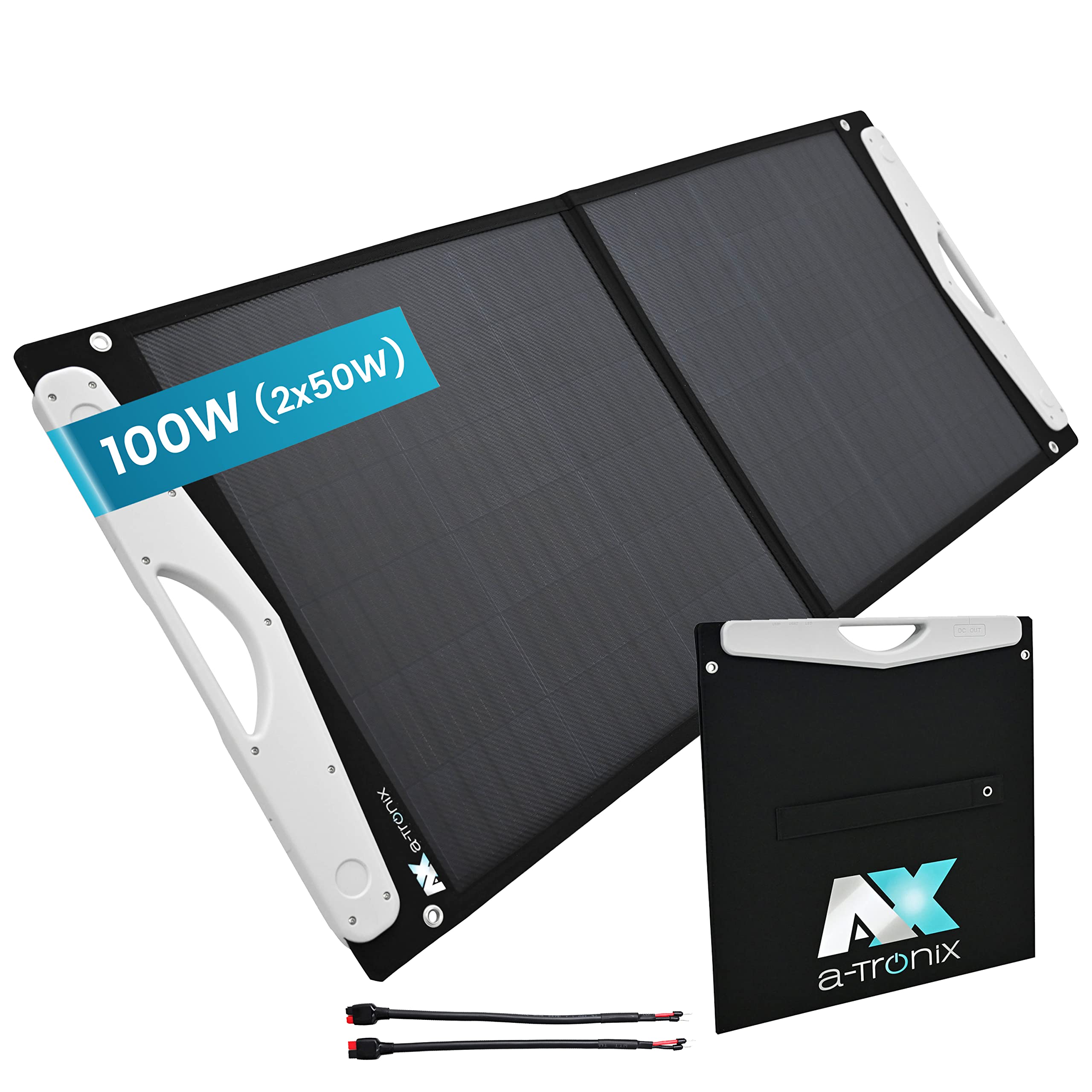 a-TroniX PPS Solar 0% MwSt §12 III UstG Bag Vario 100W, faltbares Solarpanel, USB Anschluss, Outdoor-Einsatz, Photovoltaik