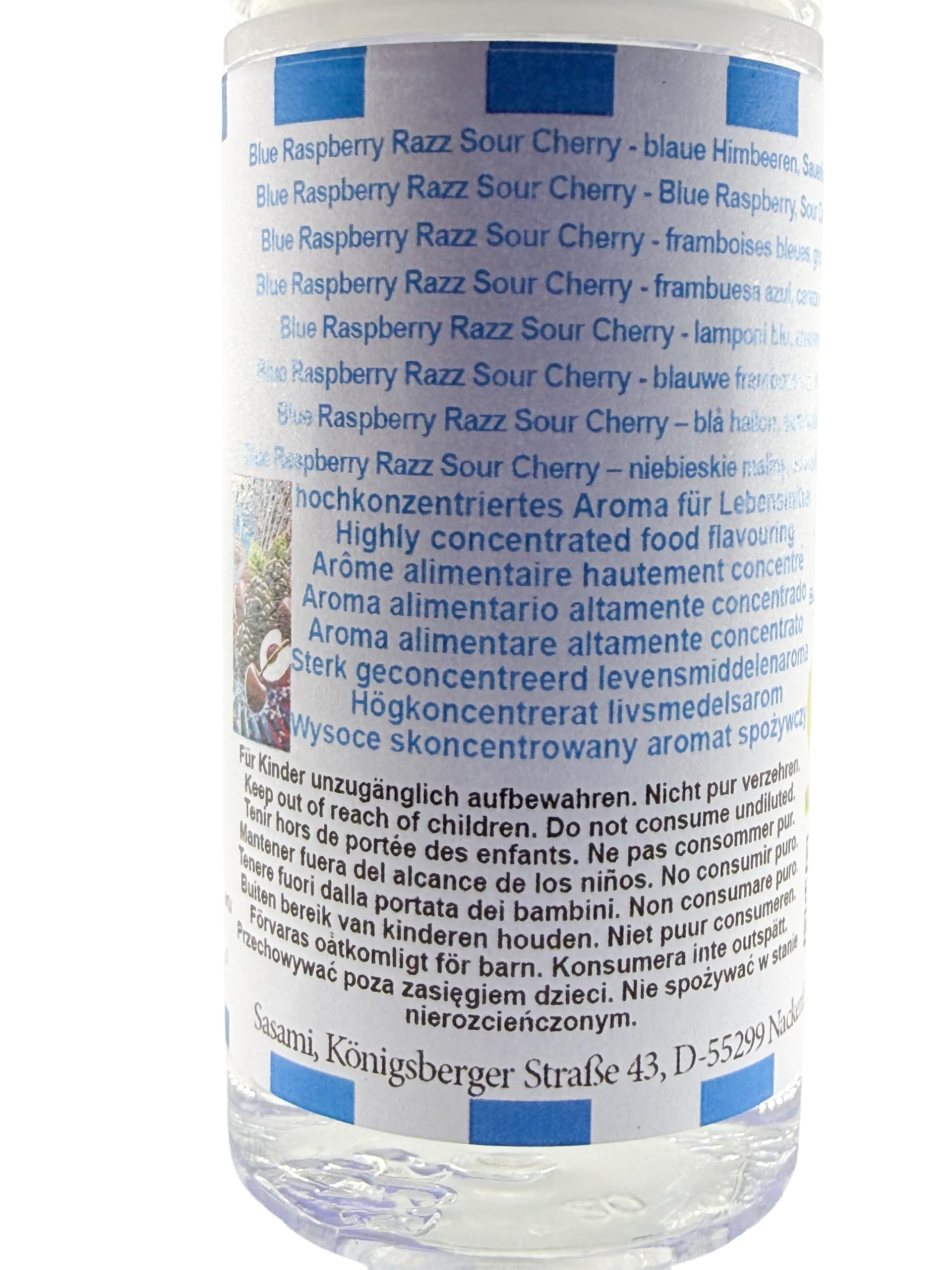 Blue Raspberry Razz Sour Cherry - frambuesa azul, cereza ácida aroma concentrado - Vegano - Sasami - 100ml
