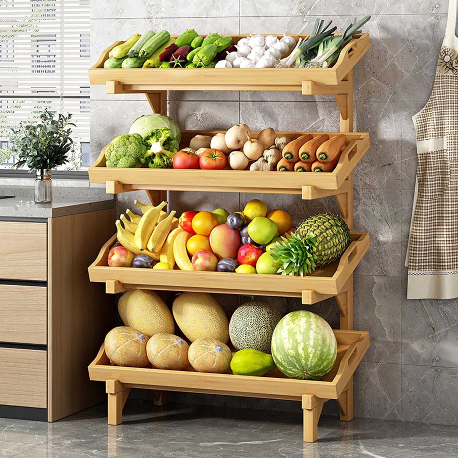 Estantería móvil de Almacenamiento: Expositor Independiente con cestas de Madera y Panel Perforado para Garaje, Cocina, supermercados y expositores de Aperitivos en Tiendas.