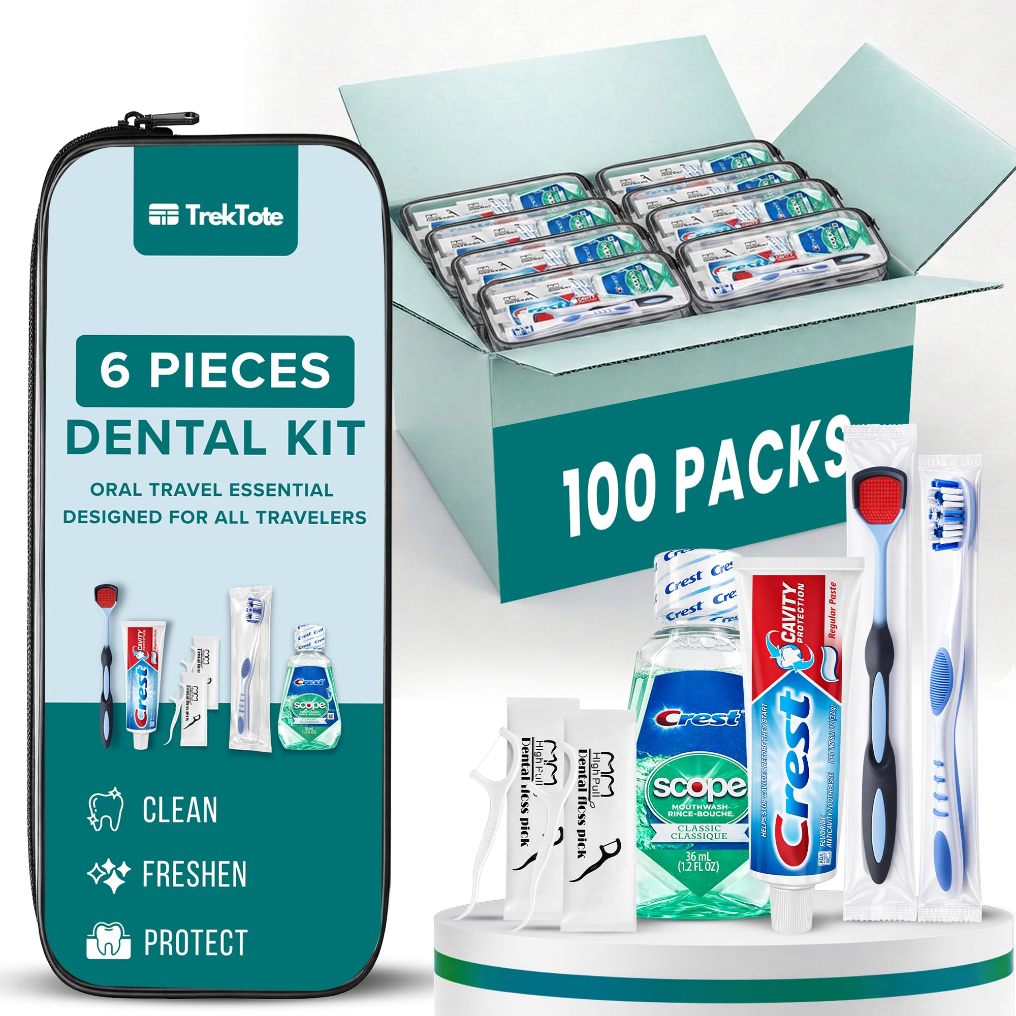 Amazon.com : TREKTOTE Toothpaste and Toothbrush Set- 6 Piece