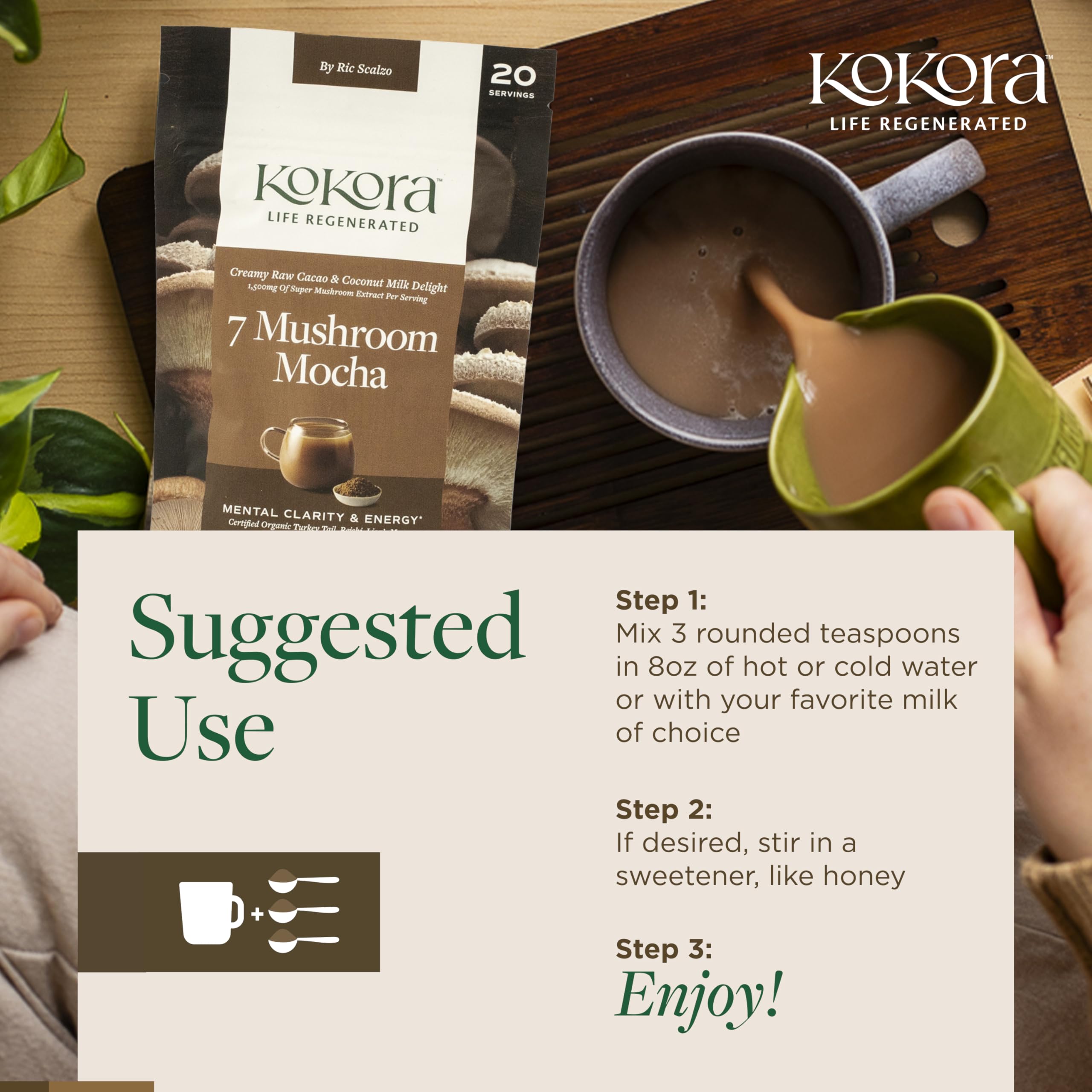 Amazon.com: kokora 7 Mushroom Mocha - Energizes & Promotes Mental