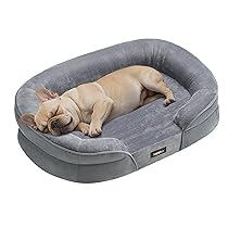 Feandrea Cuccia per Cani di Taglia Media, 76 x 51 x 18 cm, Ortopedica, Rivestimento Impermeabile, Bordi Rialzati, Sfoderabile e Lavabile, Antiscivolo, Grigio Chiaro PGW281G01