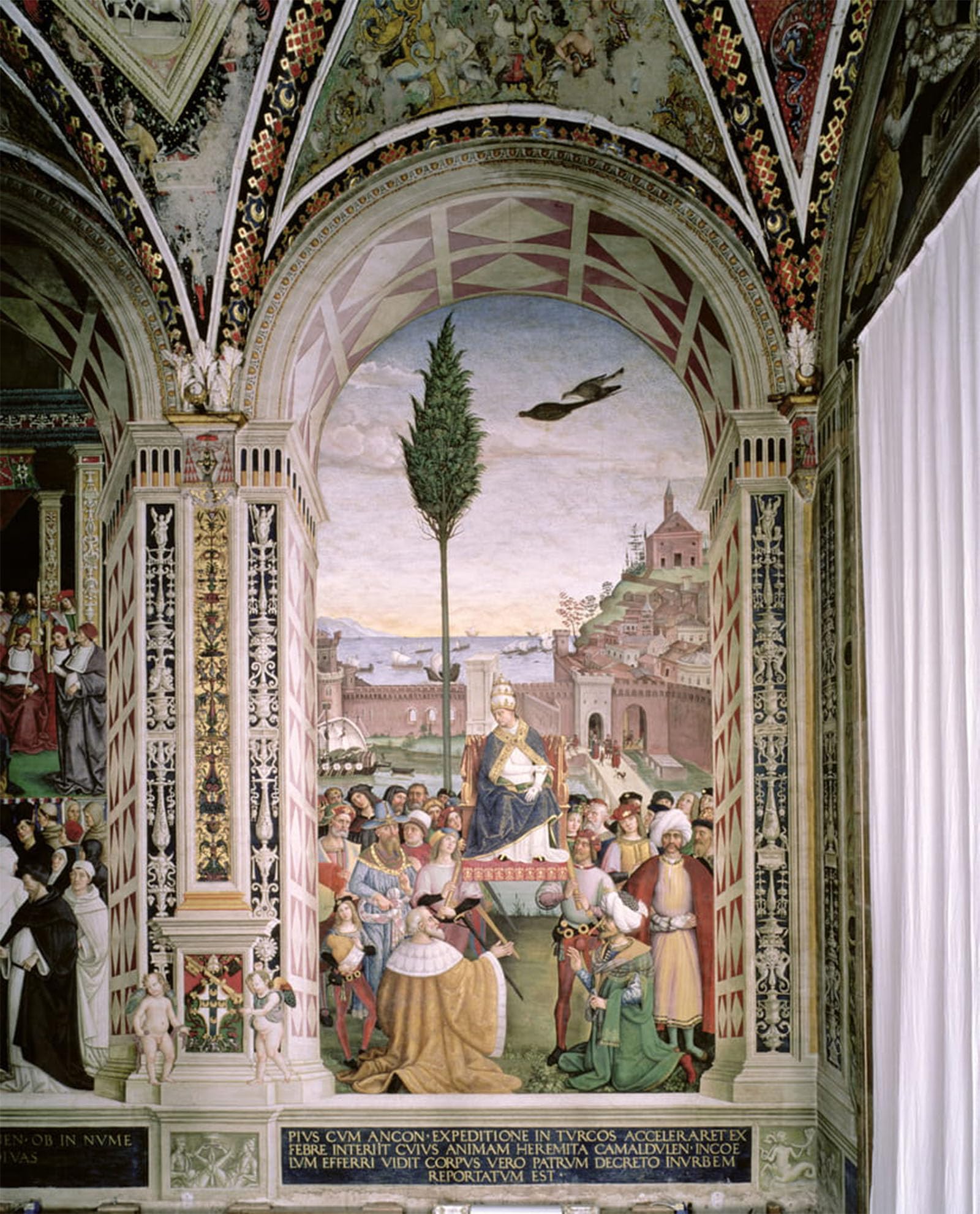 SERENDIPITP Abstract Painting Mural Print Picture Wall Decor Painting Blesses the Fleet About to Leave for the Holy Land by Bernardino Di Betto Pinturicchio Vintage Wall Artwork for Home Decor 60x90cm