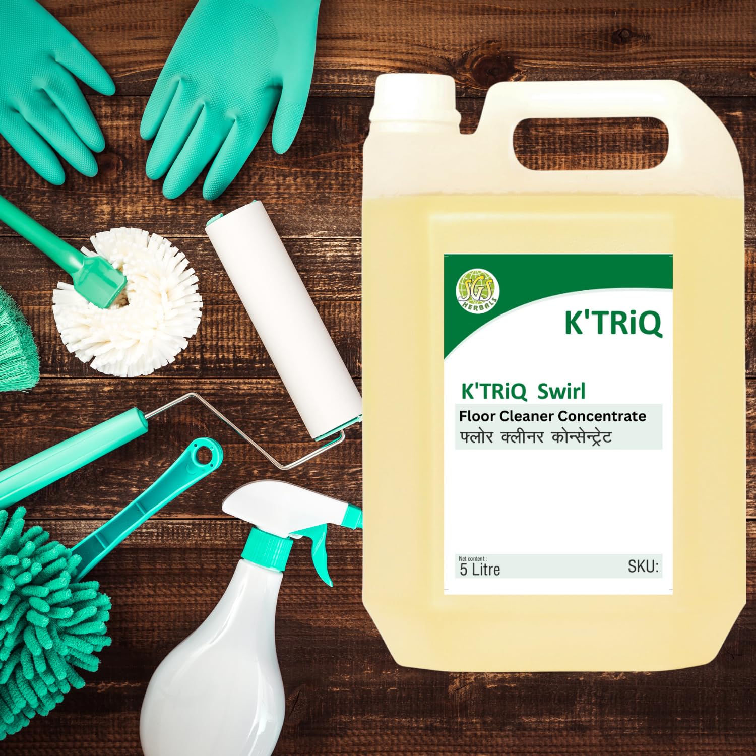 K'TRiQ K7 Swirls Disinfectant Surface & Floor Cleaner Liquid | Suitable for All Floors(Kitchen, Bathroom, Toilet & Office) | Kills 99.9% Germs (5 Litre Pack of 1) 1
