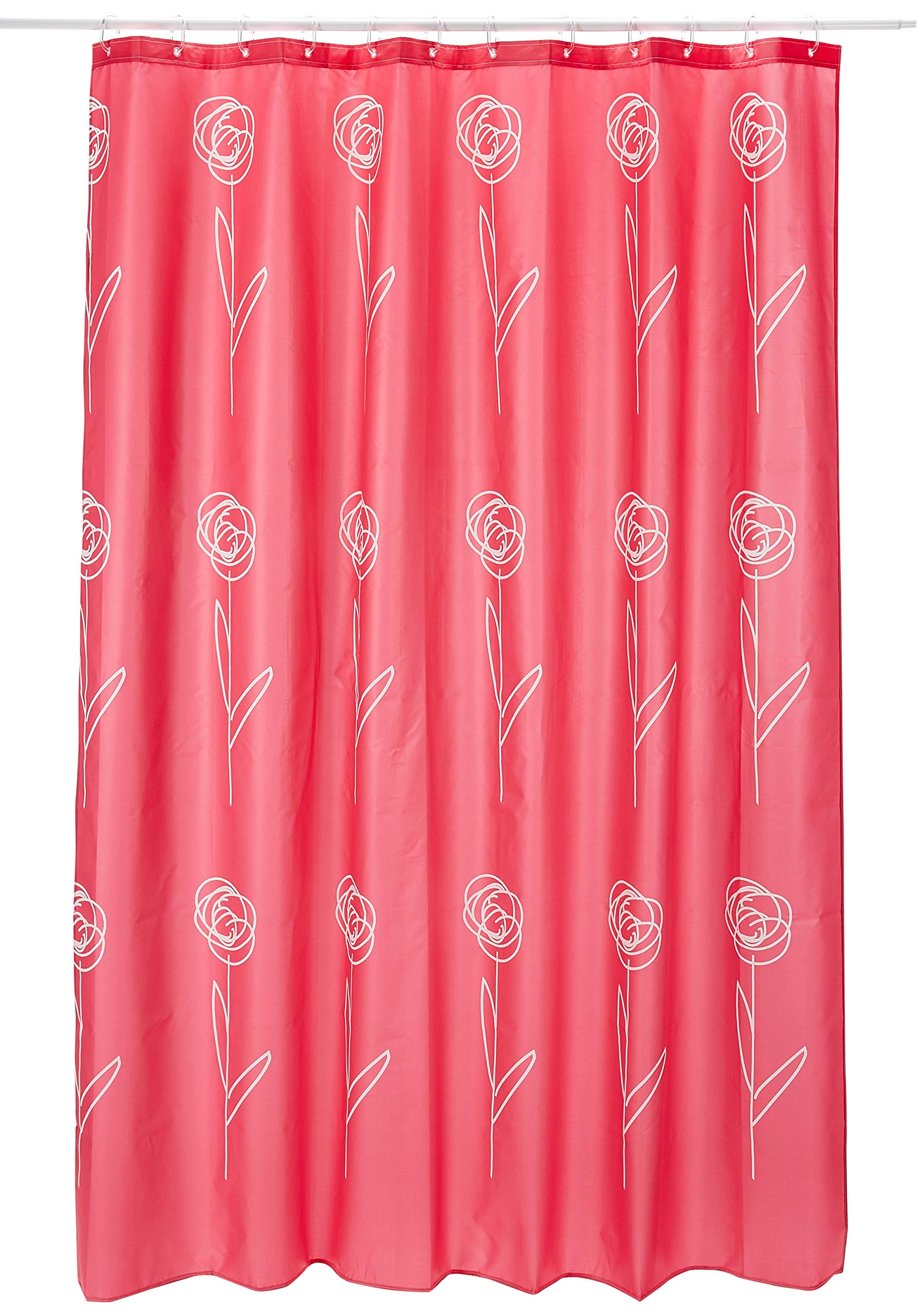 Spirella Textile Curtain VICKY Pink 180 x 200 1209161, White, Standard