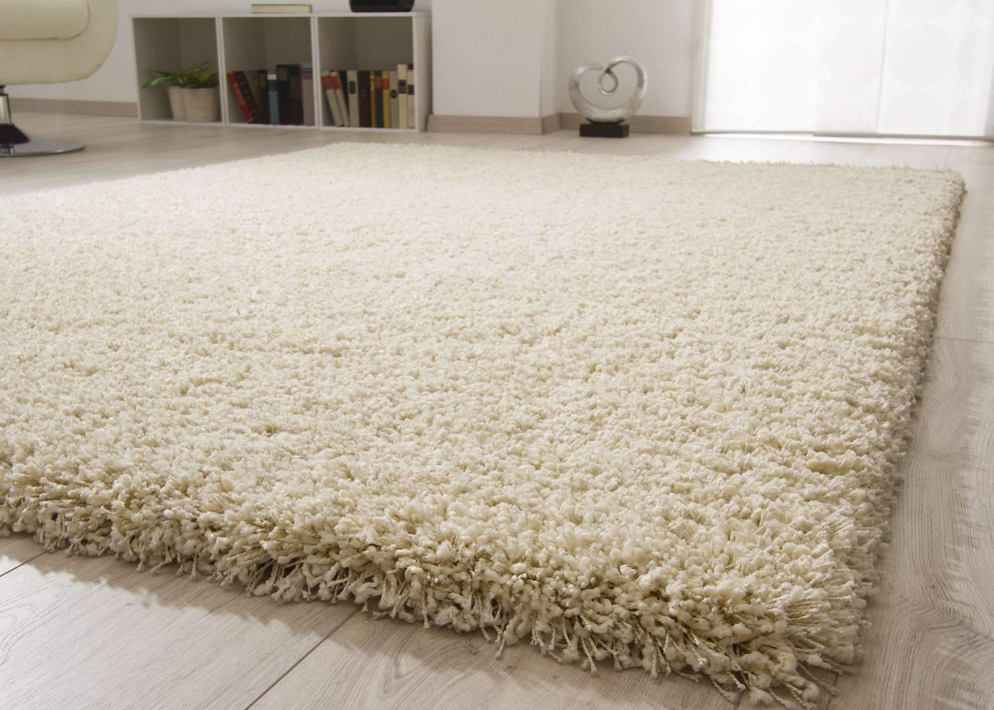 Steffensmeier Ragolle Twilight Hochflor Teppich Shaggy, weich & elastisch, moderner Wohnzimmer Teppich, Creme 6926, 80x150 cm