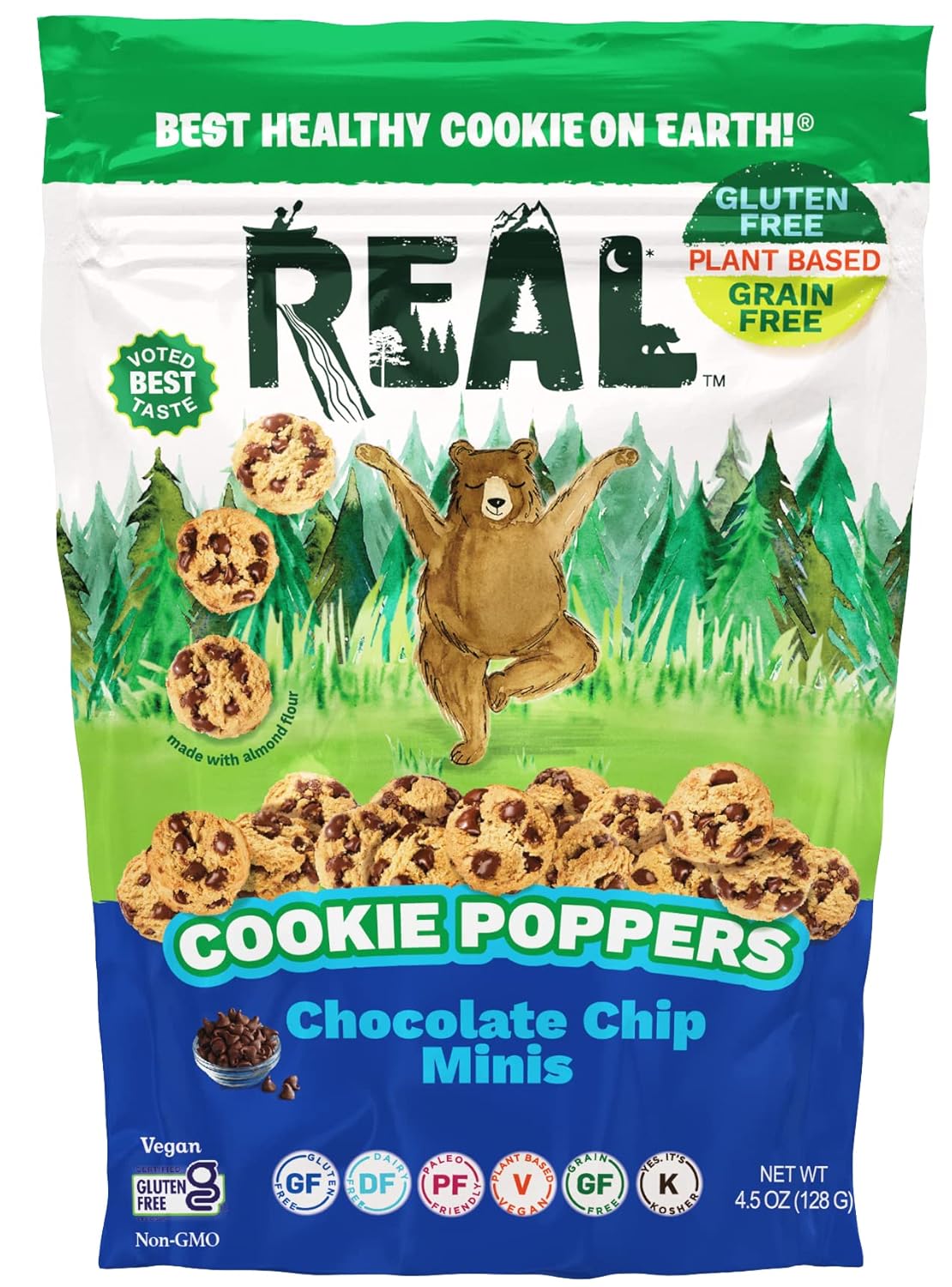 REAL Chocolate Chip Mini Cookie Poppers Bitesized Gluten