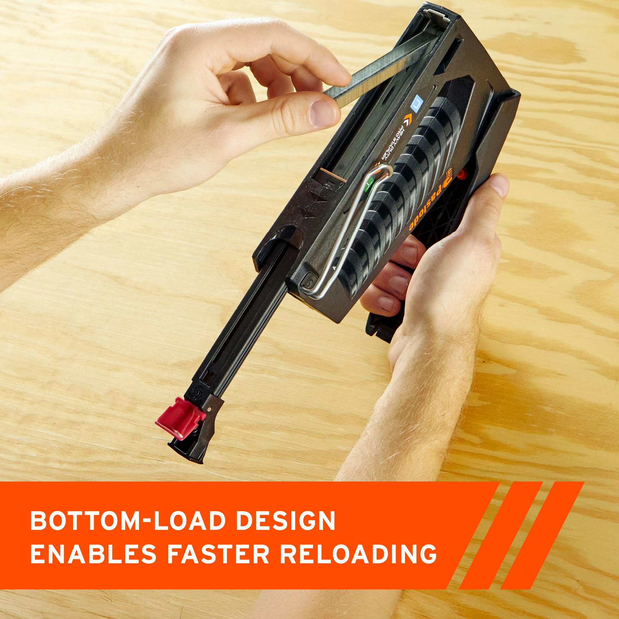Paslode Robustes Profi-Heftgerät-Set, manuell, mit 5/16 Zoll und 1/2 Zoll, 20-Gauge, verzinkten Heftklammern (2500 Stück), mit ergonomischem Griff und Hecklast-Design, für Bau, Teppich und Polster