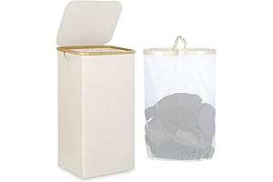 Collapsible Laundry Basket with Lid - 110L Large Laundry Hamper with Removable Inner Bag