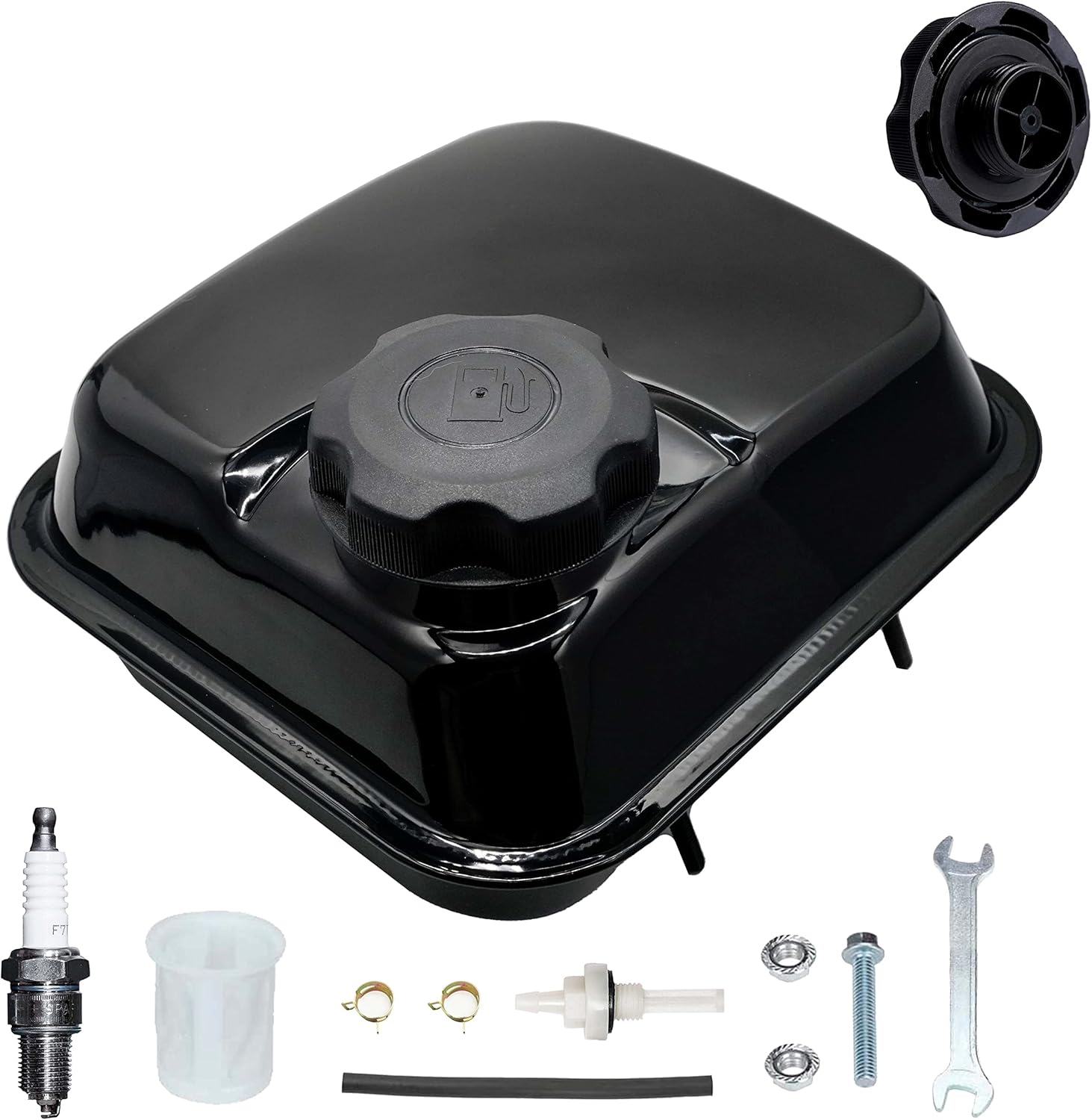 JMCHstore Side Port & Screw on Gas Tank For Coleman BT200X CT200U CT200UEX, Baja Warrior MB200 Mini Bike Fuel Tank Replacement for Hemi Hemi Predator 212 212cc 224 MAX performance Engine