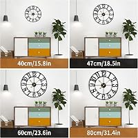 Mee 2ou Nagy Méretű Falióra - 60 cm Átmérőjű Csendes Analóg Óra Nappali, Hálószoba, Konyha Dekorációjához - Vintage Ipari Stílusú Fekete Szá 4
