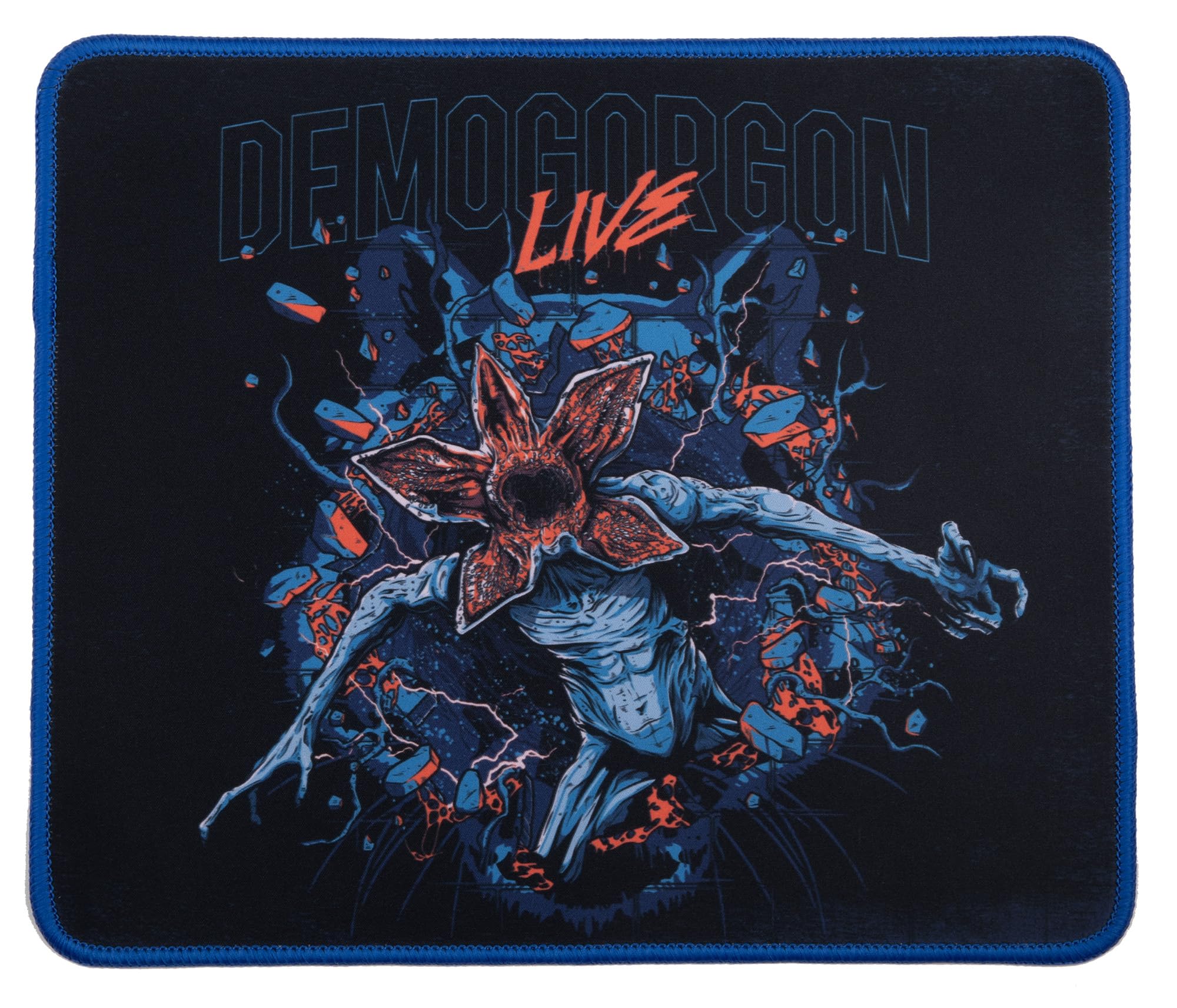 Konix Stranger Things Gaming-Mauspad 32 x 27 cm - rutschfeste Mikrofaser-Oberfläche - Gummi - Demogorgon Live-Motiv