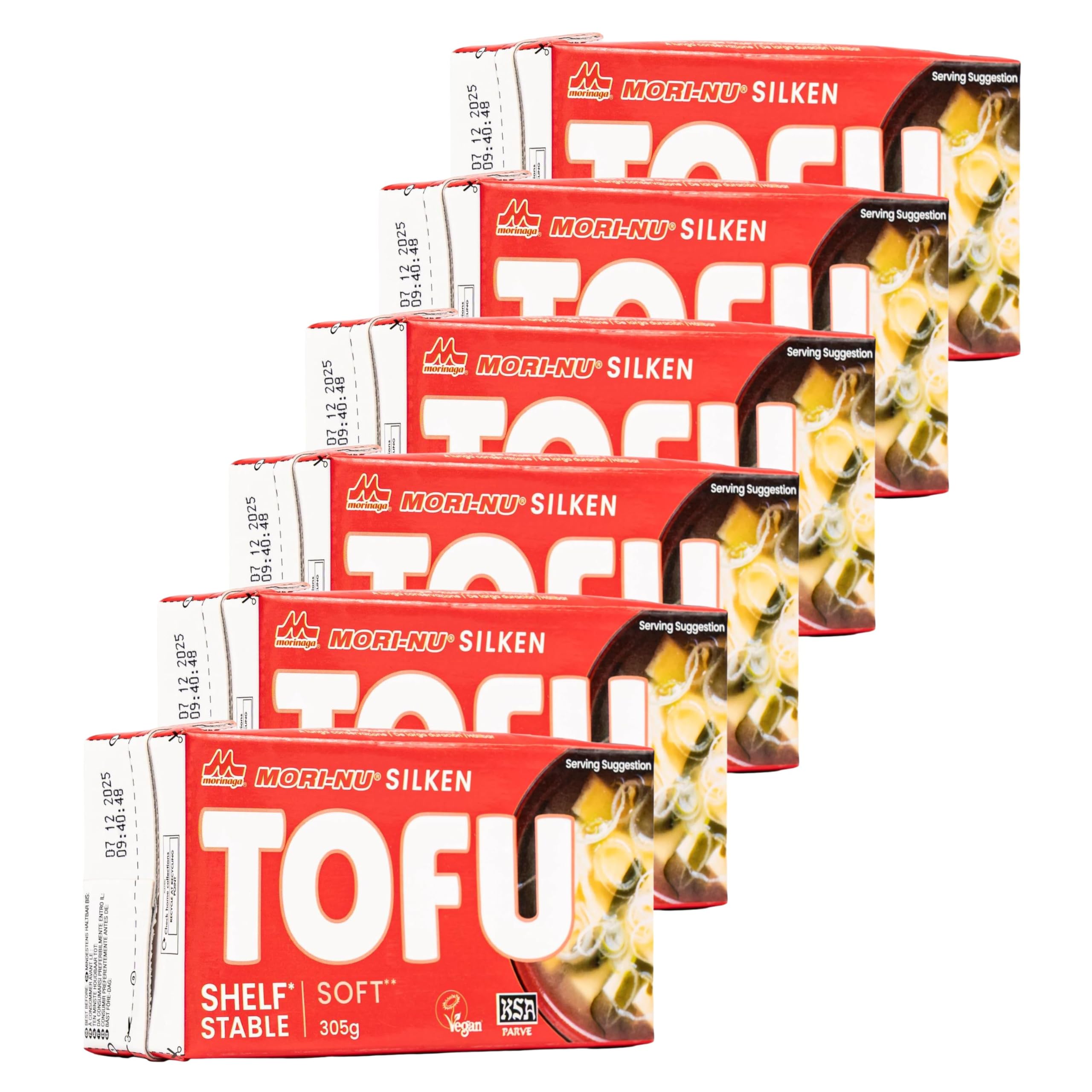 6er Pack Tofu Soft/weich 305 g - Seidentofu Naturtofu hergestellt aus ausgesuchten Sojabohnen 100% Vegan