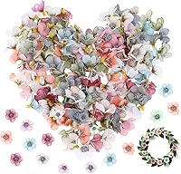 120PCS Mini Fake Flowers for Crafts - Multicolor Silk Artificial Rose Daisy Heads, Small Faux Fabric Flowers for DIY Garland Wedding Decor