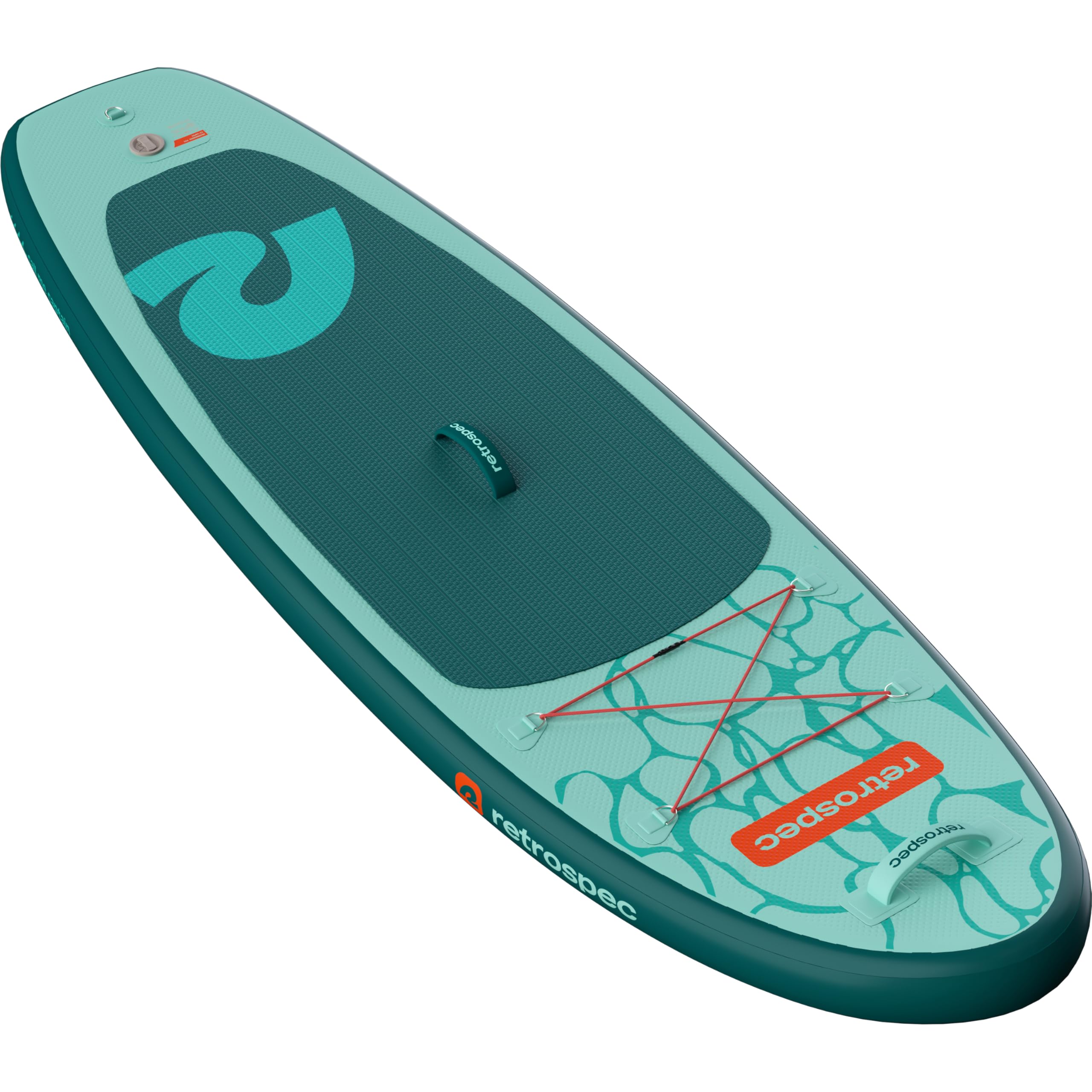 Retrospec Weekender-Nano Kinder-Paddelboard aufblasbar, Jugend-SUP mit verstellbarem Paddel, Pumpe und Rucksack, stabiles Design, Eva-Deck, 71,1 cm breit