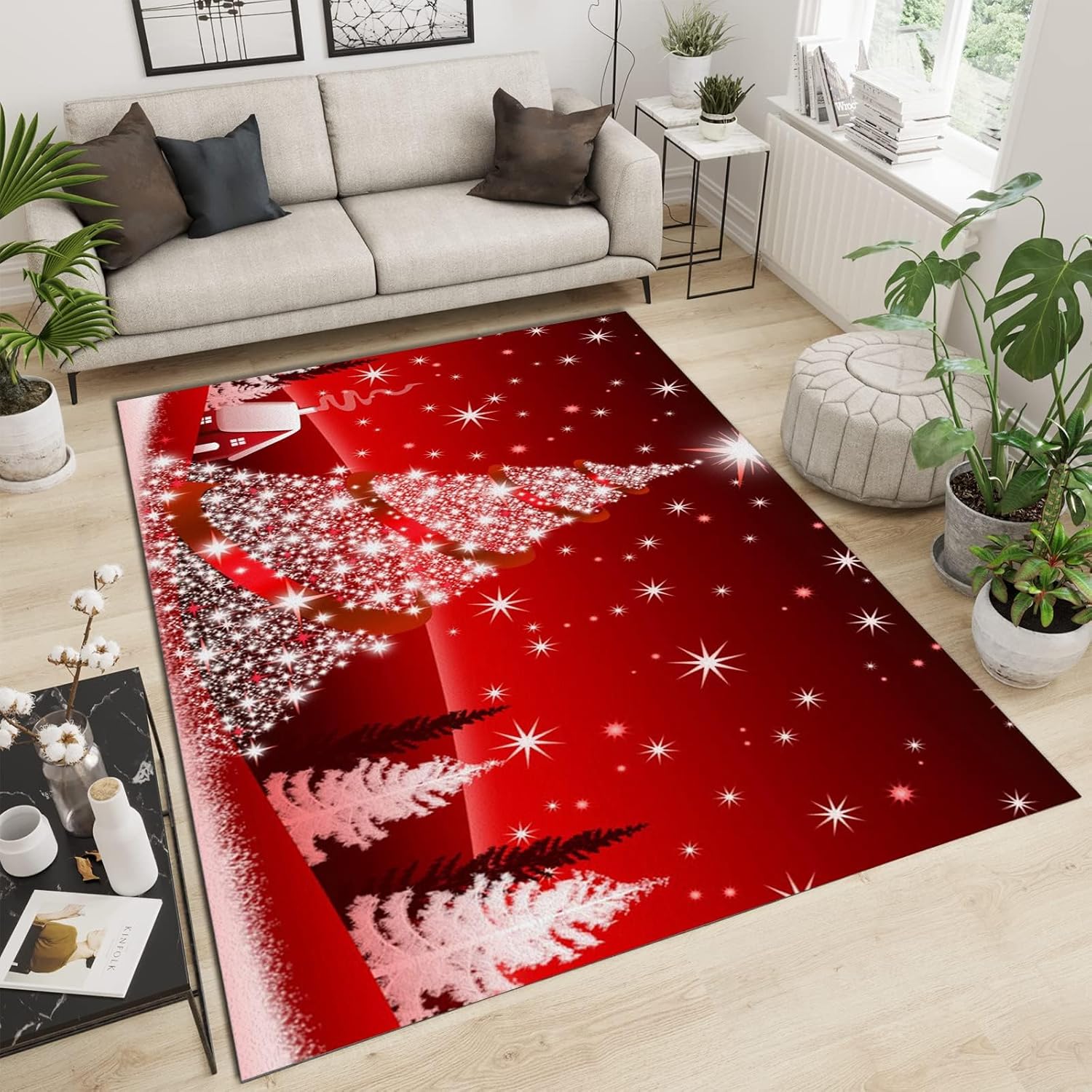 Black Purple Pink Roses Area Rugs, Retro Beautiful Light Luxury Living Room Decor Rug, Soft Machine Washable Breathable Durable for Hotel Home Decor Doormat Entrance Hall Patio, 6 x 8ft