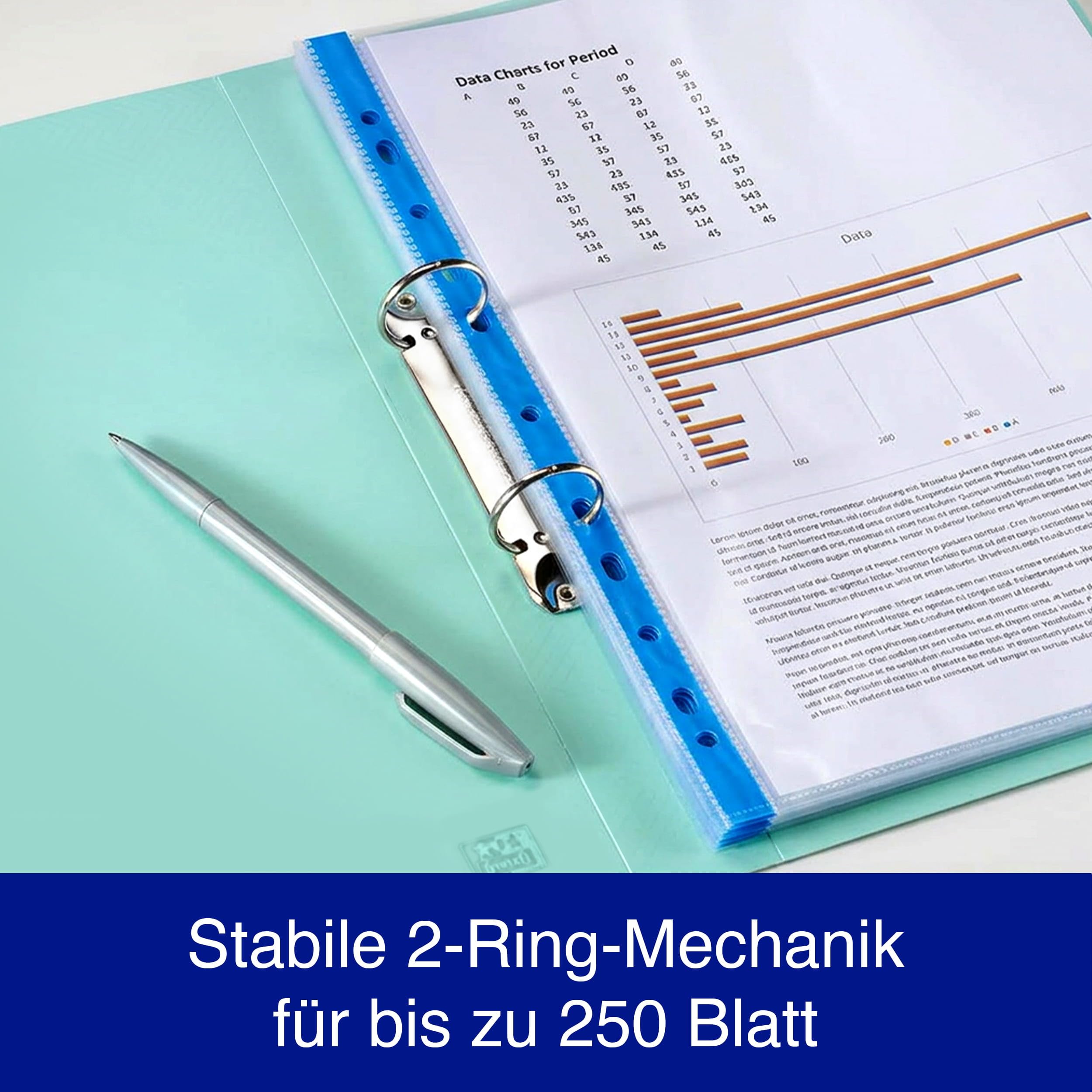 Oxford Urban A4 Ringordner 10er-Pack, 2-Ring-Mechanismus, 40 mm Rücken, bis 250 Blatt, Pastellfarben – Dokumentenordner für Büro, Schule & Home-Office