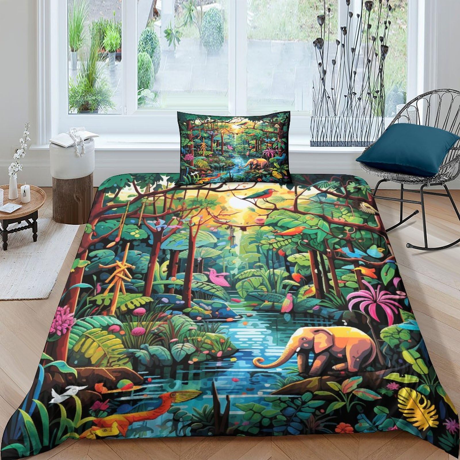 Funda nórdica infantil 135x200cm de animales juego de cama microfibra con fundas de almohada 3D