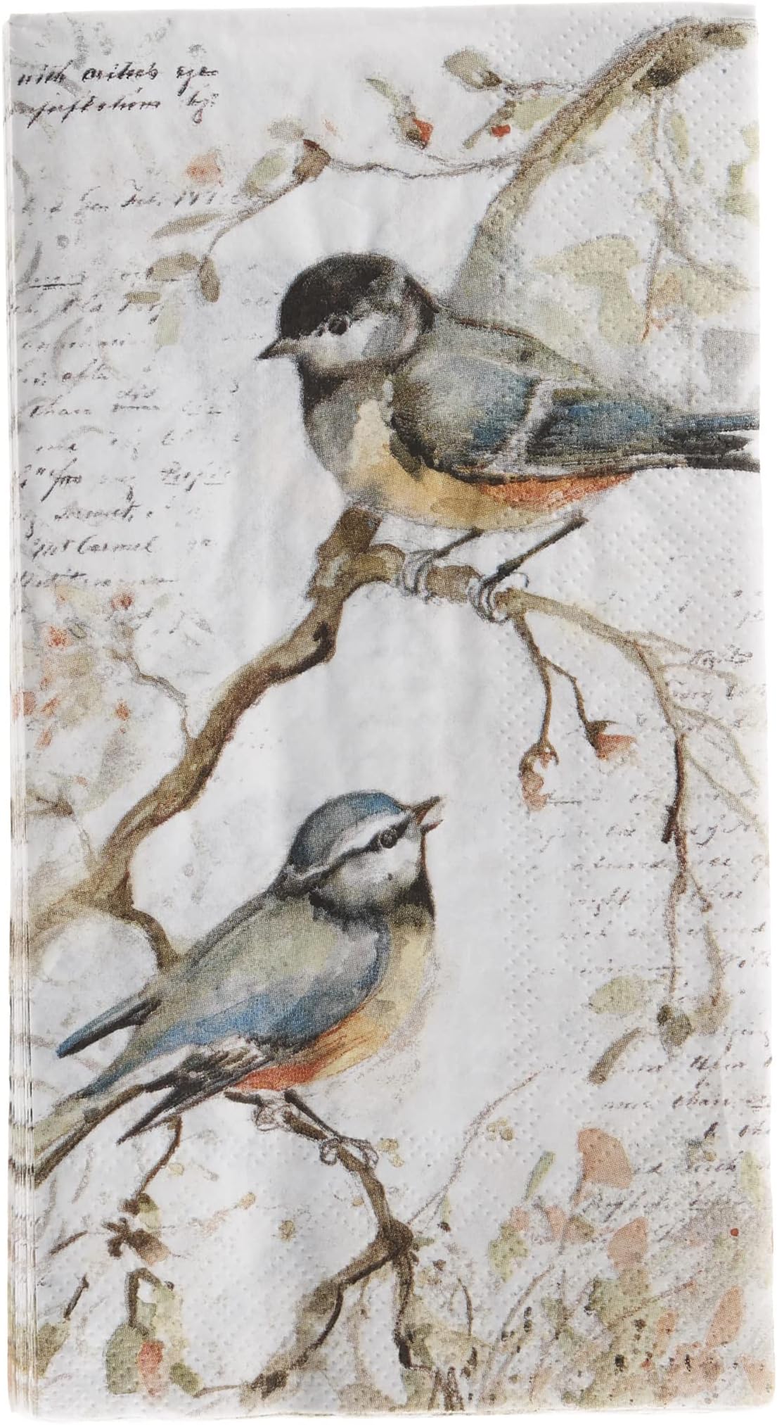IHR 3-Ply Paper Napkins, 16-Count Guest Size, Happy Little Titmice