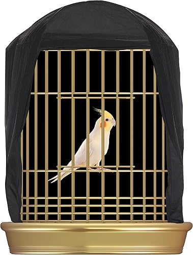 Miniatura 4 de Penn-Plax Bird-Life - Funda para jaula de pájaros de ajuste universal, lavable a máquina, tela transpirable, color negro, tamaño mediano