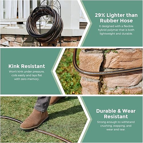 Miniatura 4 de Giraffe Tools Leader Hose 58" x 4ft, Custom Length, No Kink, Flexible, Leakproof Water Hose, Double Female Fittings, 600 Burst PSI, 4ft, Black Orange