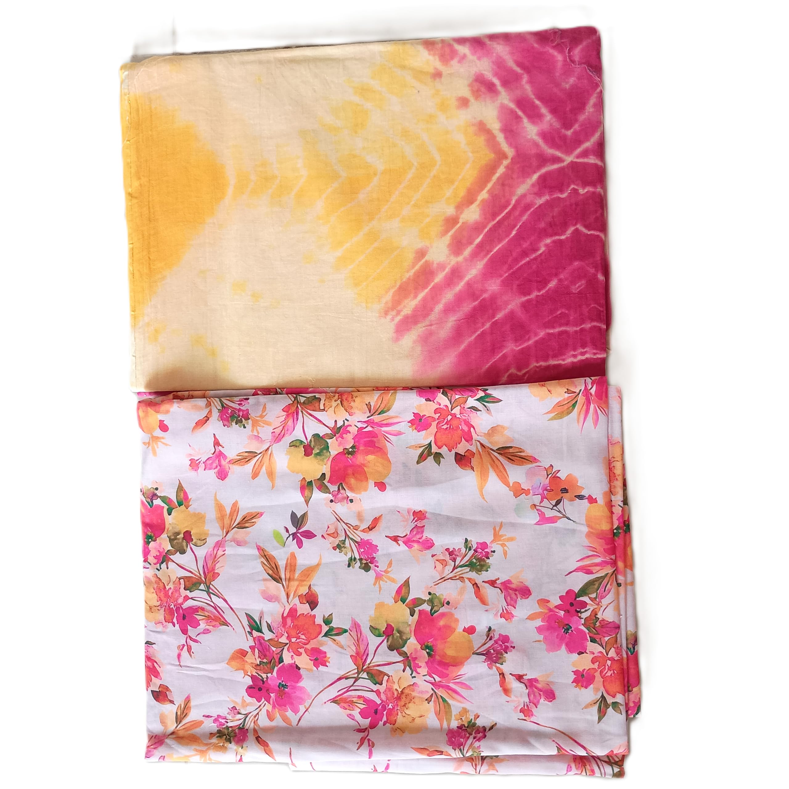 Shreeji Collection by Nisha Rajputi Suit Poshak Floral & Tie-Dye Cotton-image-1