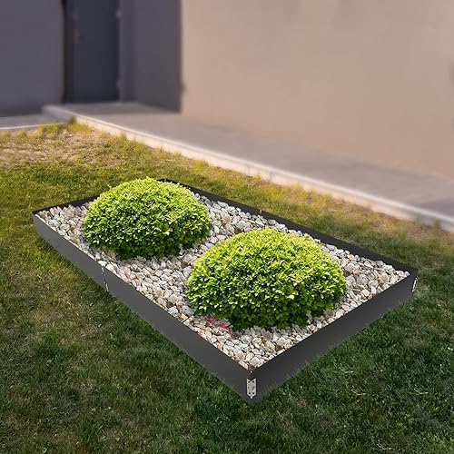 Miniatura 9 de Paquete de 6 bordes de acero para césped, bordes de acero para paisajismo, 40 x 8.46 pulgadas, borde de jardín, divisor de metal para paisajismo,