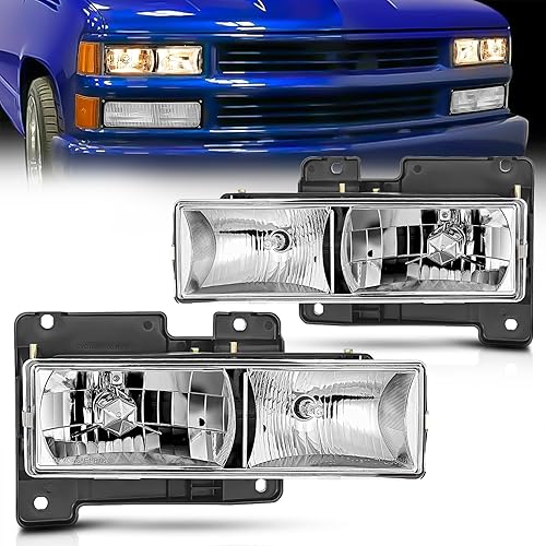 Nilight Conjunto de faros delanteros compatible con 1988-1998 CK 150025003500 GMC Sierra 1992-1994 Blazer Yukon 1994-1999 Tahoe Pickup Truck carcasa