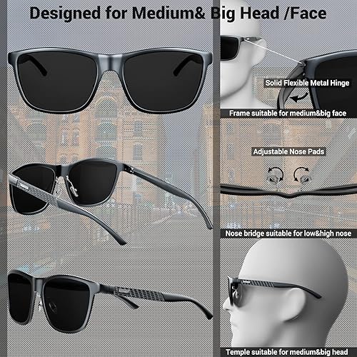 Miniatura 4 de ROCKNIGHT HD Polarized Driving Sunglasses UV400 Protection Lightweight Al-Mg Metal Frame Outdoor Casual 60mm
