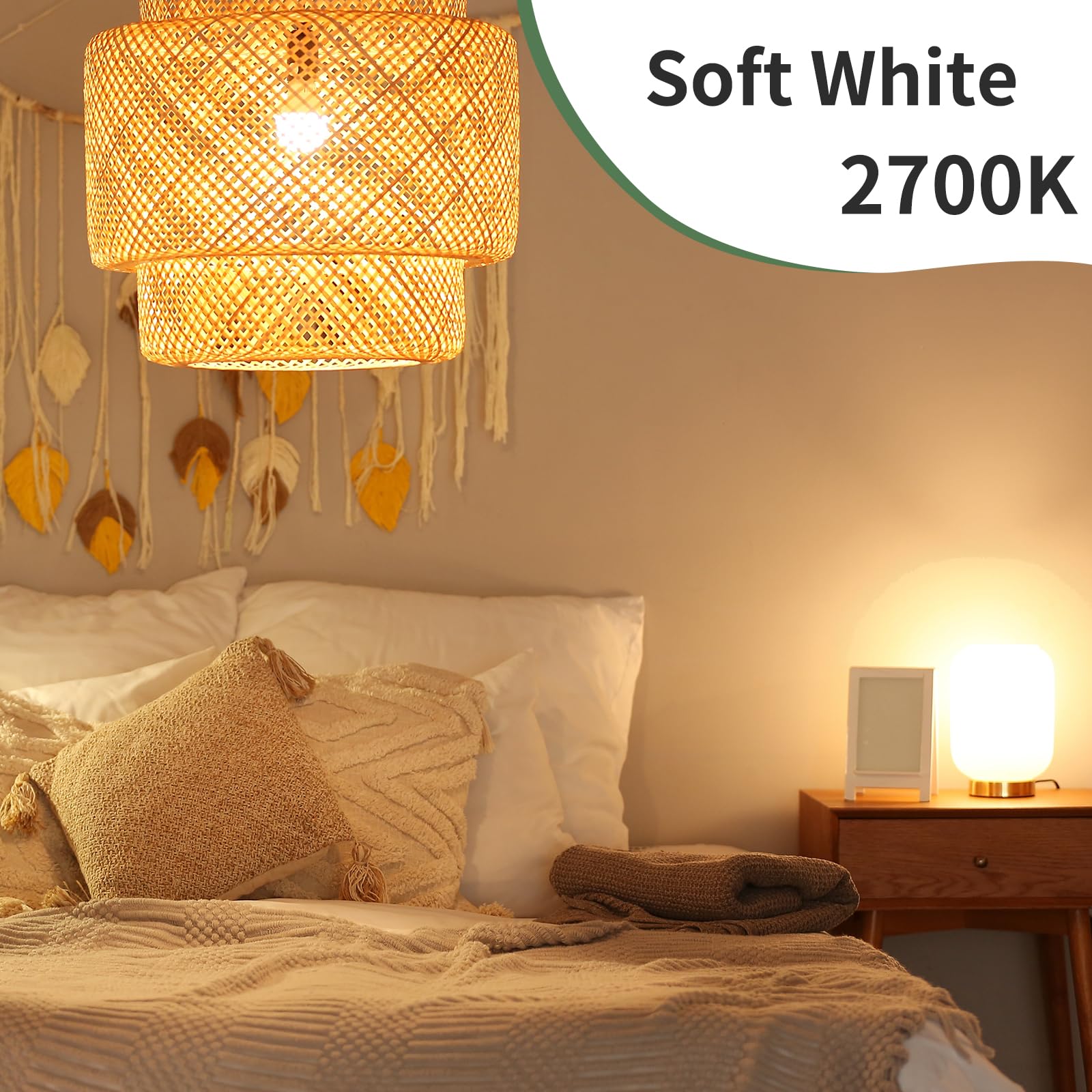 6-Pack A19 LED Light Bulbs 60 Watt Equivalent Soft White 2700K with E26 Base Efficient 9W 800 Lumens — view 7