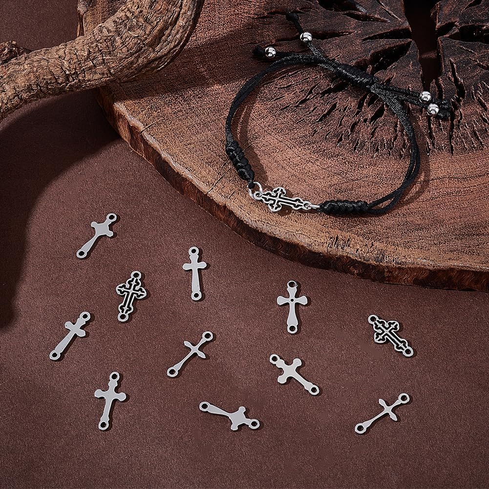 UNICRAFTALE 60Pcs 6 Styles Cross Charm Crucifix Connector Charms for Bracelet Necklace Jewelry Making - Image 4