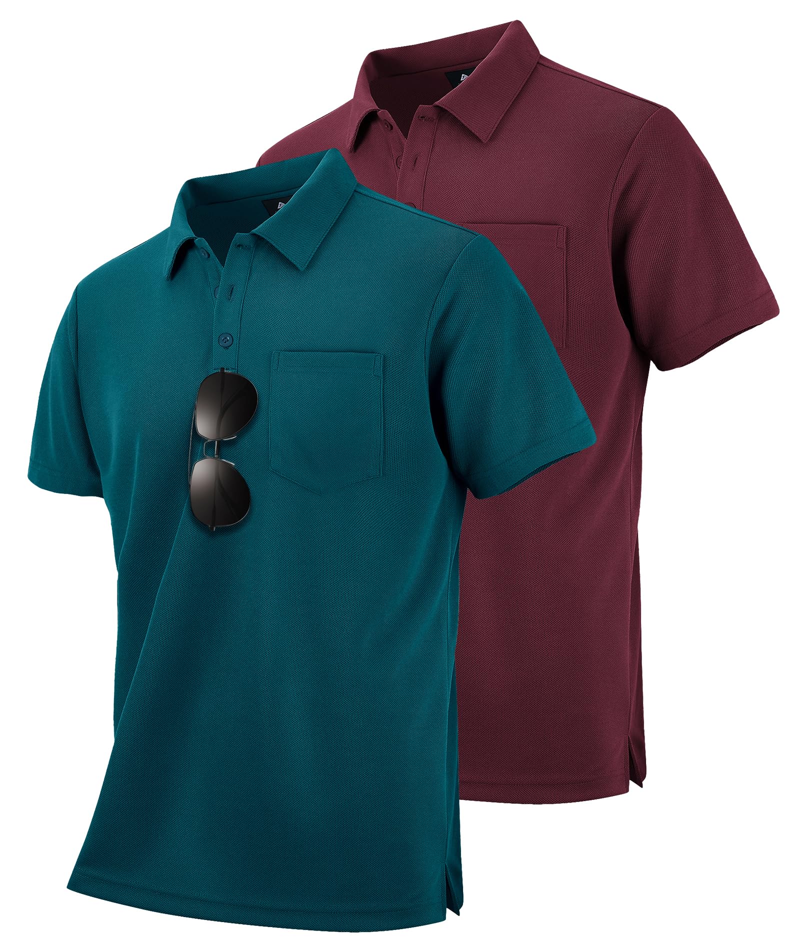 SwissWell 2er Pack Poloshirt Herren Kurzarm Golf Polo Shirt Männer T-Shirt Atmungsaktiv Polohemd