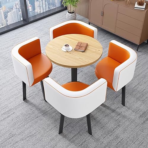 YVYKFZD Office Reception Room Club Table, Simple Coffee Kitchen Dining Table Set, Round Conference Table, Small Conference Room Tables and Chairs